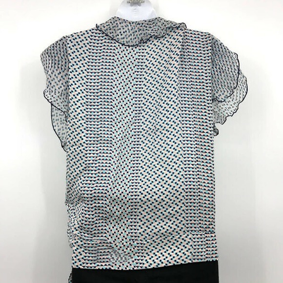 Parker Francesca Wrap Blouse L Ruffle Silk Flutter - Picture 6 of 12